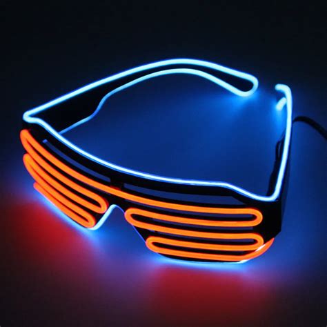 Glow Led El Glasses Wire Sunglasses Light Up Shades Flashing Rave Double Color Festival Party