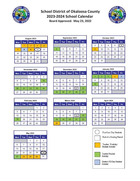 Okaloosa School Calendar 2025-2026
