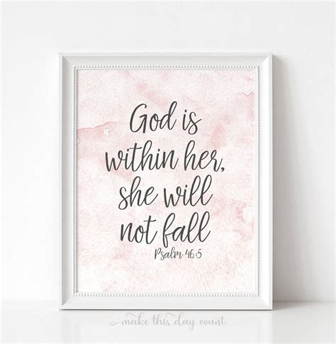 god is within her she will not fall psalm 46 5 print pink etsy