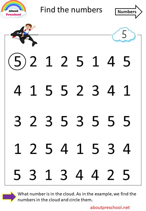 Find The Numbers 5 About Preschool