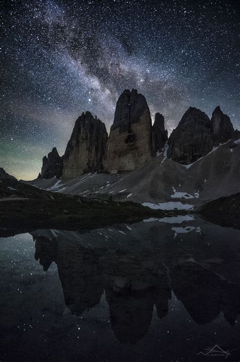 Stars Over Dolomites Milky Way Over The Famous Tre Cime Di Lavaredo