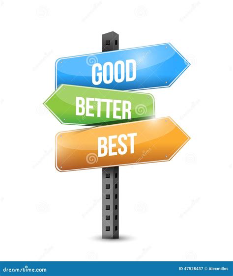 Good Better Best Street Sign Illustration Stock Illustration Image