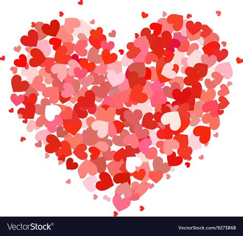 Heart Made Up Of Little Pink And Red Hearts Vector Image