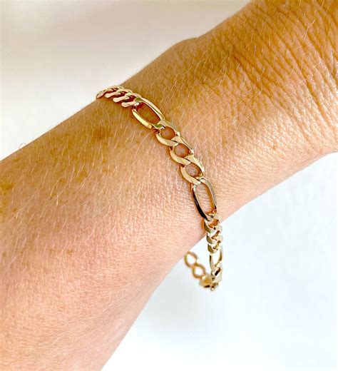 9ct Gold Chain Bracelet Solid 9ct Gold Chain Bracelet Etsy