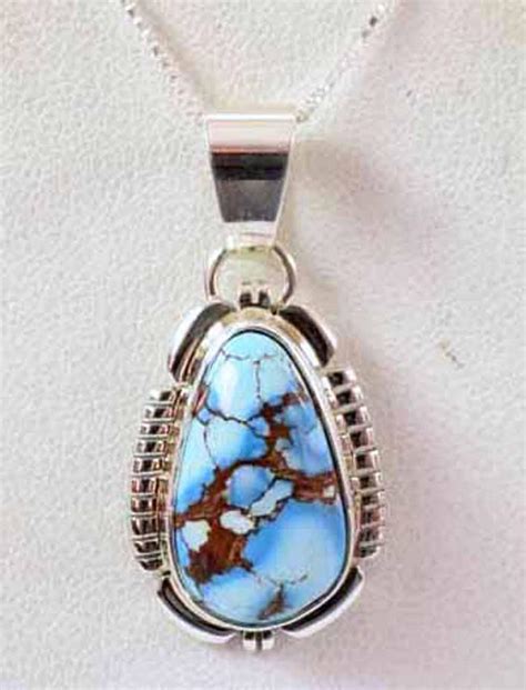 Navajo Sterling Golden Hills Turquoise Pendant Necklace