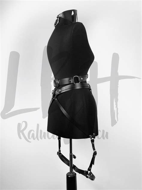 Women Leather Harness With Garter Beltstockings Garter Belt Etsy