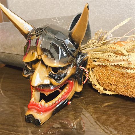 Japanese Vintage Tengu Oni Noh Mask Hannya Kagura Traditional Antique