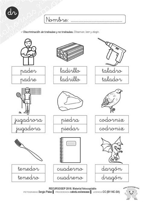 Taller De Lectoescritura Trabada Fichas Actividades Recursosep Tr 001 7de