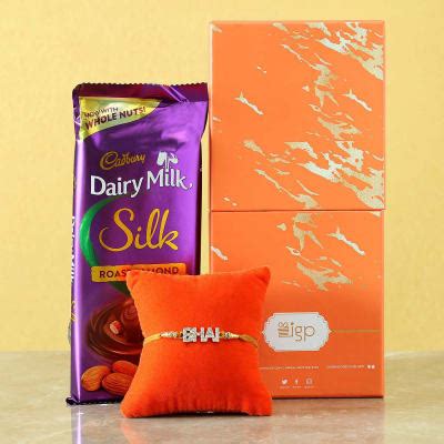 Stone Bhai Rakhi With Cadbury Chocolate Gift Box Gift Send Rakhi Gifts