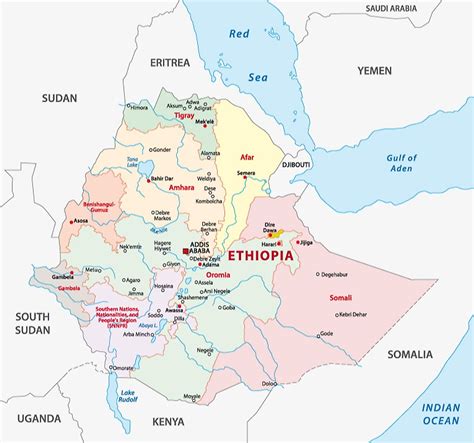 Ethiopia Presentation Map Vector World Maps