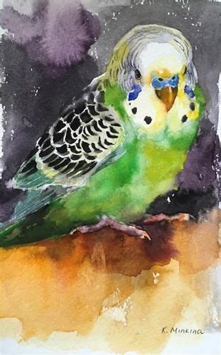 Daily Paintworks Budgie Original Fine Art For Sale Katya