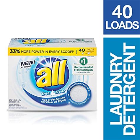 아마존 52oz All Powder Laundry Detergent Free Clear For Sensitive Skin
