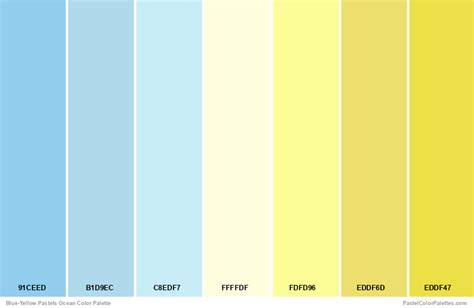 Blue Yellow Pastels Ocean Pastel Color Palettes