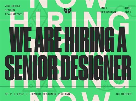 We Are Hiring A Senior Designer Hiring Poster Graphic Design Posters