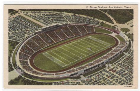 Alamo Football Stadium San Antonio Texas Linen Postcard United States Texas Other