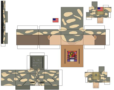Us Soldier Paper Toy Free Printable Papercraft Templates