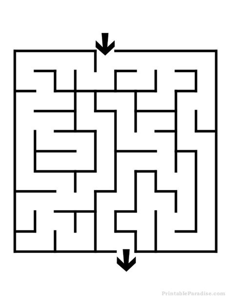 Printable Square Maze Easy Difficulty
