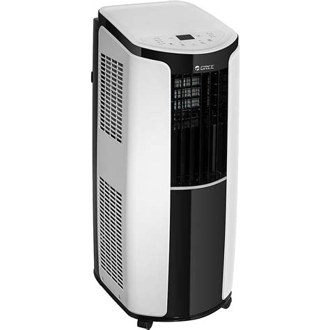 Gree 150 Sq Ft Portable Air Conditioner With Dehumidifer White Black