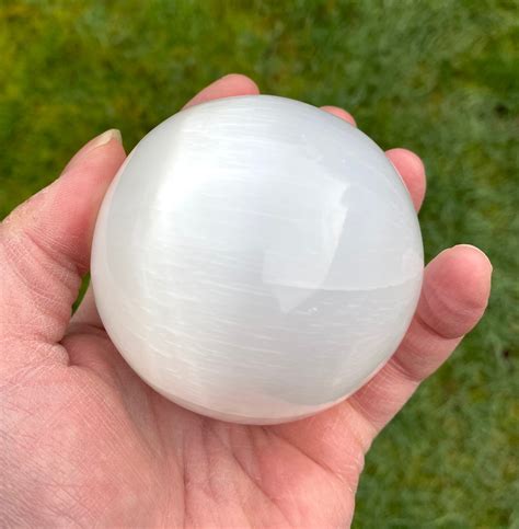 Selenite Sphere 74mm Selenite Ball Selenite Crystal Ball Etsy