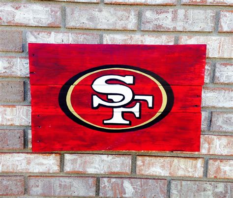 San Francisco 49ers Logo Wall Art Handpainted Recycled Wood