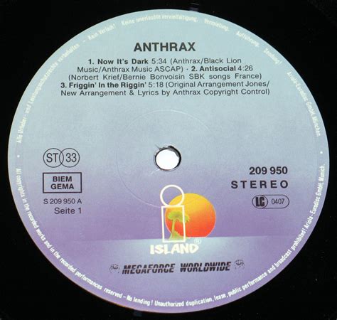 Anthrax Penikufesin Heavy Metal Album Cover Gallery And 12 Vinyl Lp