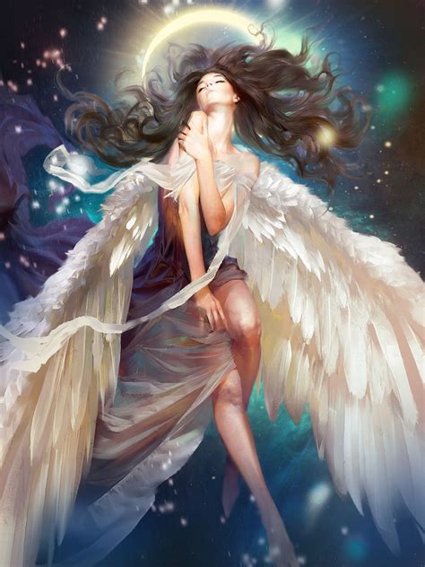 Wallpaper 1440x1920 Px Angel Beautiful Character Dress Fantasy Girl Hair Long