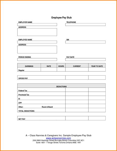 Adp Fillable Pay Stub Template