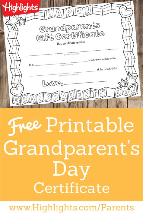Grandparents Day Certificate Arts Grandparent Ts Grandparents