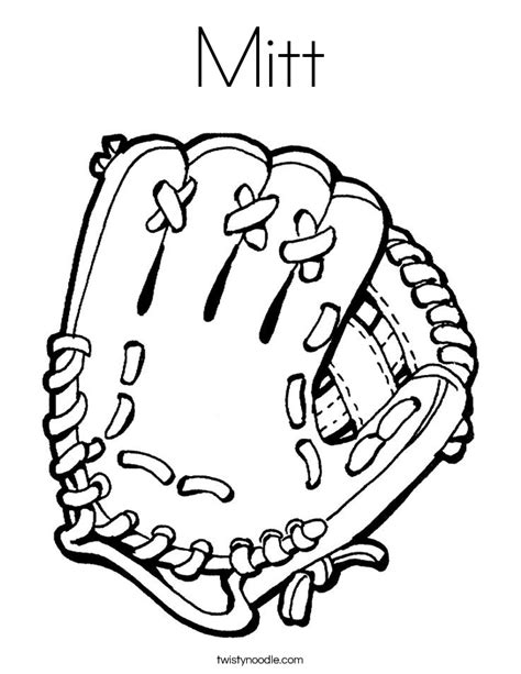 Batter and catcher in uniform isolated cartoon illustration for web graphic design and animation. Mitt Coloring Page - Twisty Noodle
