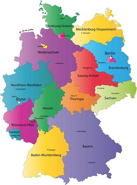 Maybe you would like to learn more about one of these? Map of the different regions in Germany. | Germany ...