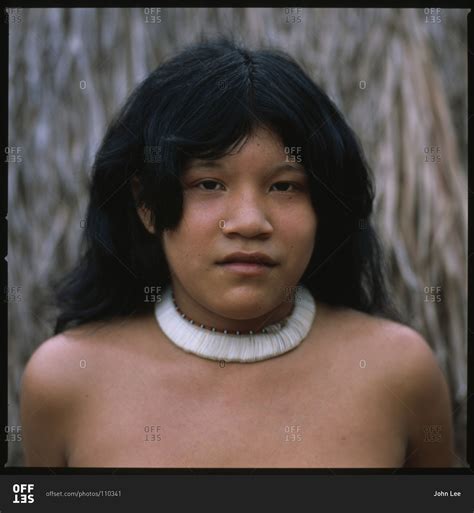 Mato Grosso State Brazil January 17 2008 Portrait Of A Girl From