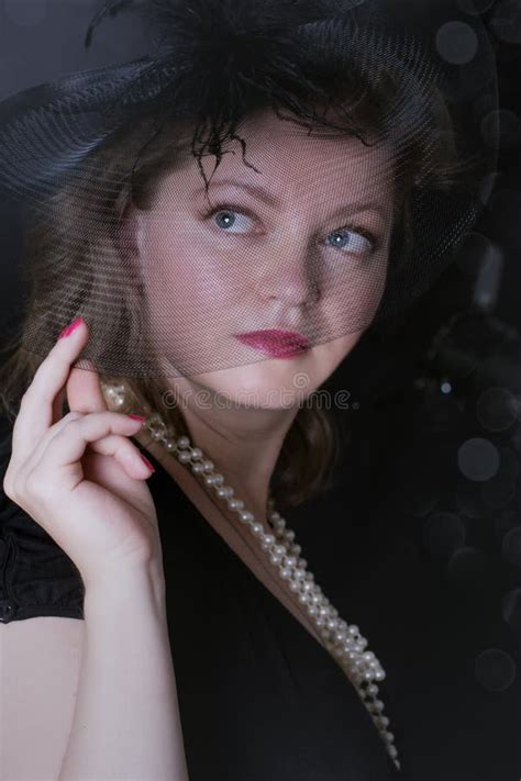 Retro Woman In Hat And Boa Stock Image Image Of Female 32957155