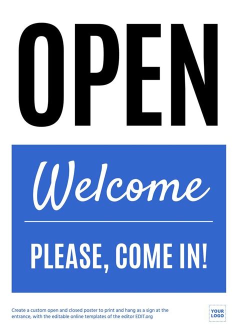 Customizable Open Closed Signs To Print