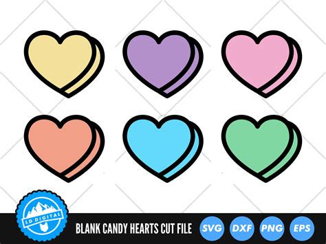 Blank Candy Hearts Svg Files Valentines Day Svg Candy Etsy Finland