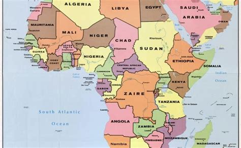 Detalle A Gran Escala Mapa Politico De Africa Con Las Marcas De Capitales Ciudades Importantes