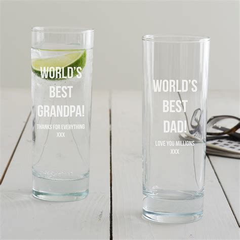 Personalised ‘best Dad Hi Ball Glass Becky Broome Becky Broome