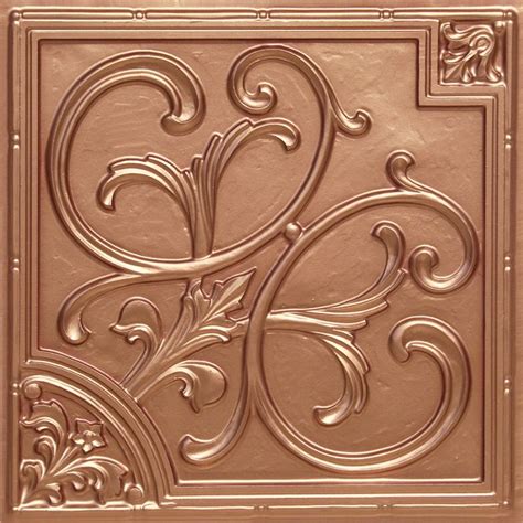Faux tin glue up / drop in ceiling tile td10 smoked gold (pack of 10 2'x2' tiles ~ 40 sq.ft.) easy to install pvc panels. Lilies and Swirls - Faux Tin Ceiling Tile - 24 in x 24 in ...