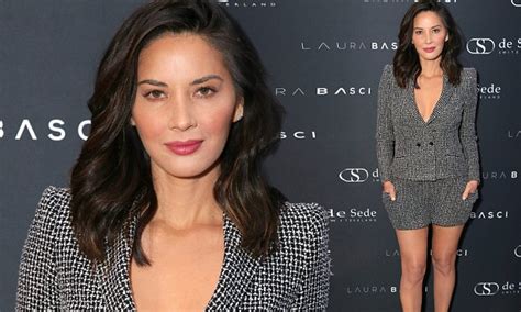 Olivia Munn Flaunts Her Cleavage In A Plaid Ensemble In La Daily Mail