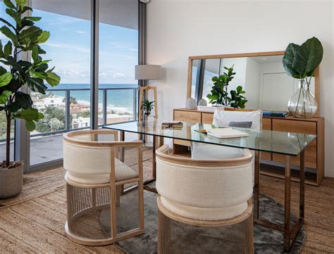 Contemporary Coastal Contemporary Home Office Miami By Curated