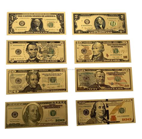 Usa Million Dollar Money Gold Design 1000000 Dollar Bills Currency Pure 24k Gold Foil Banknote