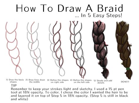 How To Draw Side Braids