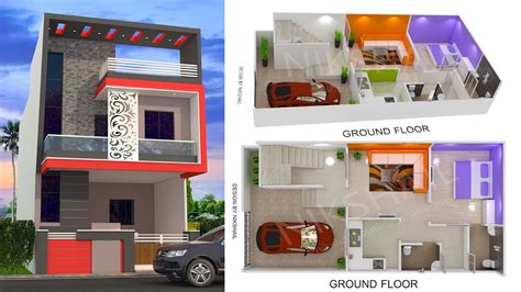 800sqft House Plan Car Parking With 20x40 Front 3d Elevation Youtube