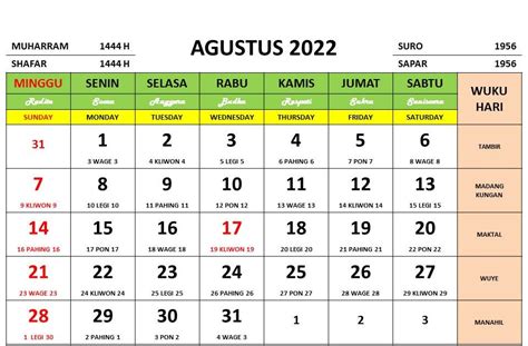 Kalender Bulan Agustus 2022 Dan Hari Peringatannya Enkosa Com