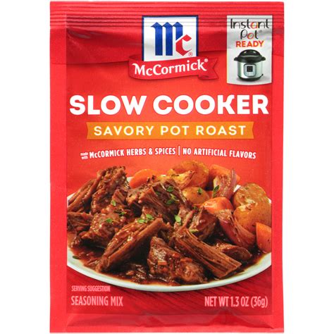 Place beef on top of vegetables. McCormick Slow Cooker Savory Pot Roast Seasoning Mix, 1.3 ...