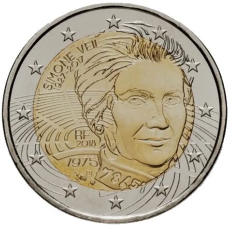 PiÈce Rare De 2 Euros Simone Veil 1975 1927 2017 Très Bon état Eur 1