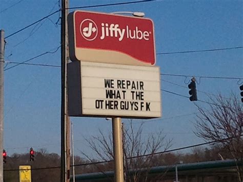 Jiffy Lube To The Rescue Lube Repair Highway Signs