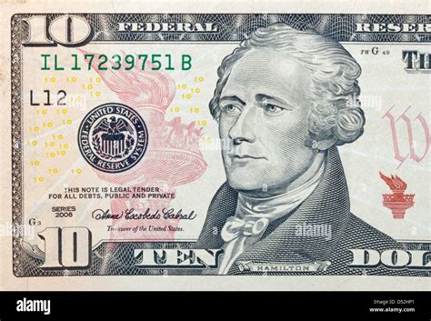 Ten Dollar Bill Fragment Macro Stock Photo Alamy