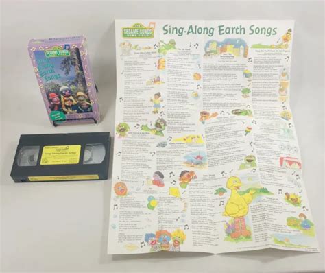 SESAME STREET SING Along Earth Songs VHS W Lyrics Poster PicClick