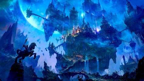 Download 4000x2250 Fantasy Castle, Knight, Waterfall, Magical ...