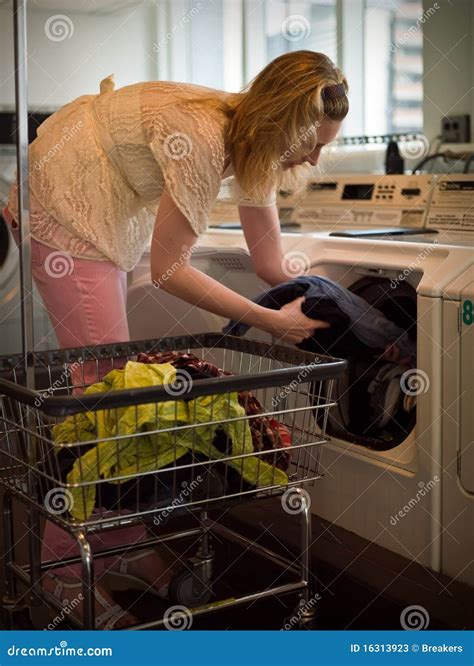 Woman Doing Laundry Stock Photos Image